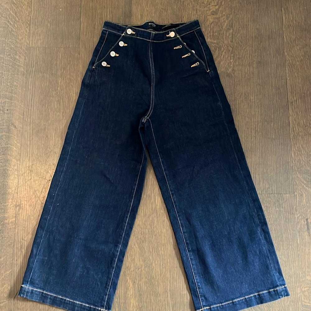 Banana republic high rise wide leg sailor dark jean 30